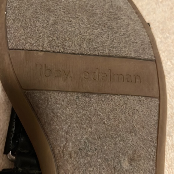 MOVING SALE NO HAGGLING LIBBY EDELMAN 9 BLACK/BEIGE SNAKE PRINT ANKLE SANDAL - Picture 8 of 9